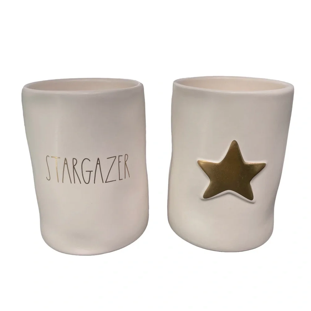 Rae Dunn Scented Candles 2 Stargazer Midnight Orchid gold star ceramic jar - Picture 2 of 9